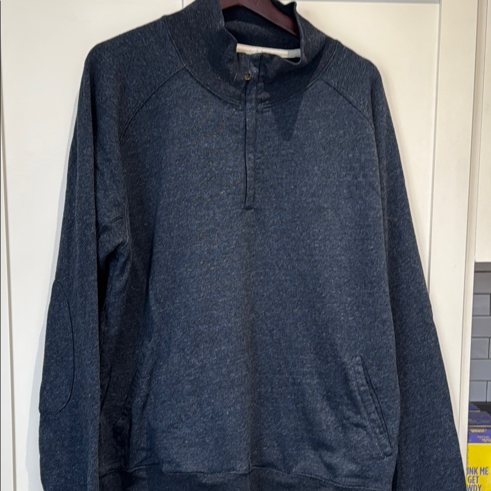 Grayers Men's Blue Half Zip Cotton Blend Sweater